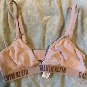 CALVIN KLEIN UNLINED COTTON TRIANGLE BRALETTE
